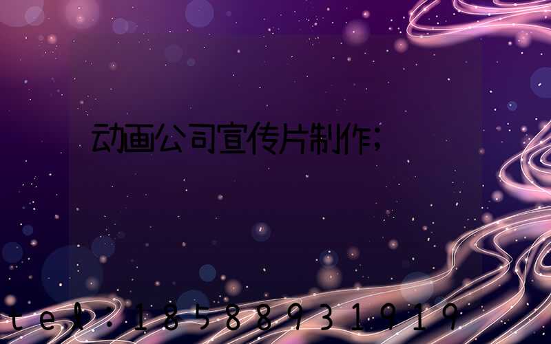 动画公司宣传片制作