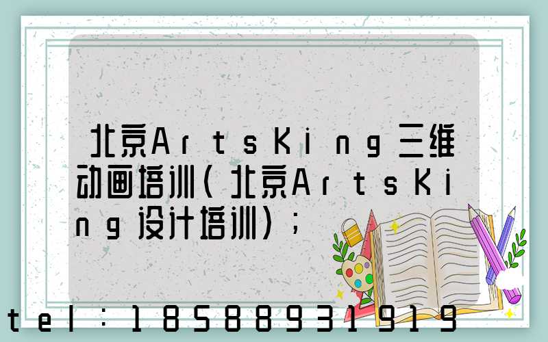 北京ArtsKing三维动画培训(北京ArtsKing设计培训)