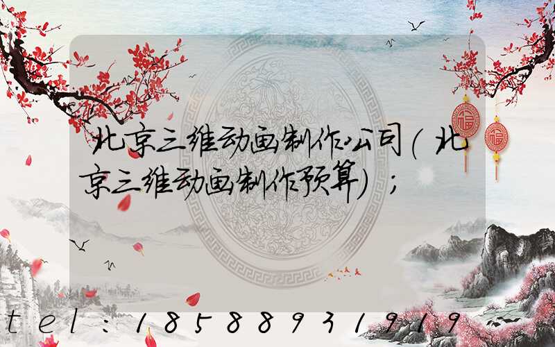 北京三维动画制作公司(北京三维动画制作预算)