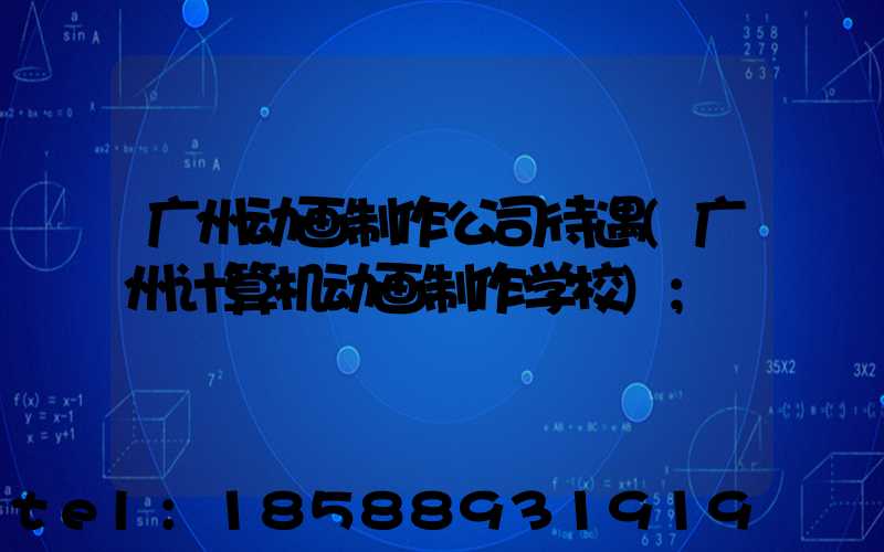 广州动画制作公司待遇(广州计算机动画制作学校)
